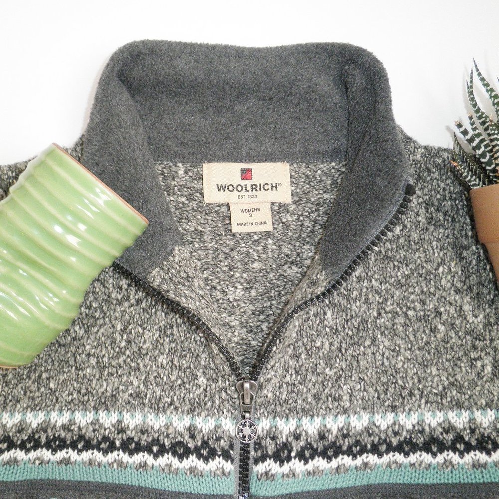 Woolrich Sheep Cottage Core Zip Cardigan Sweater - Picture 2 of 4
